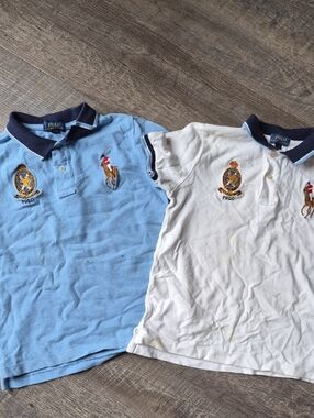 Polo by Ralph Lauren Light Blue & White Boys Polo Shirts